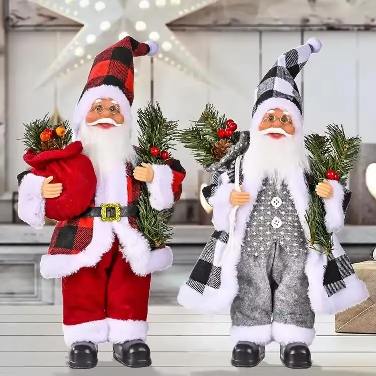 Christmas Decoration Supplies Ornament Standing Santa Clause Xmas Ornaments Christmas Doll Decoration Gifts