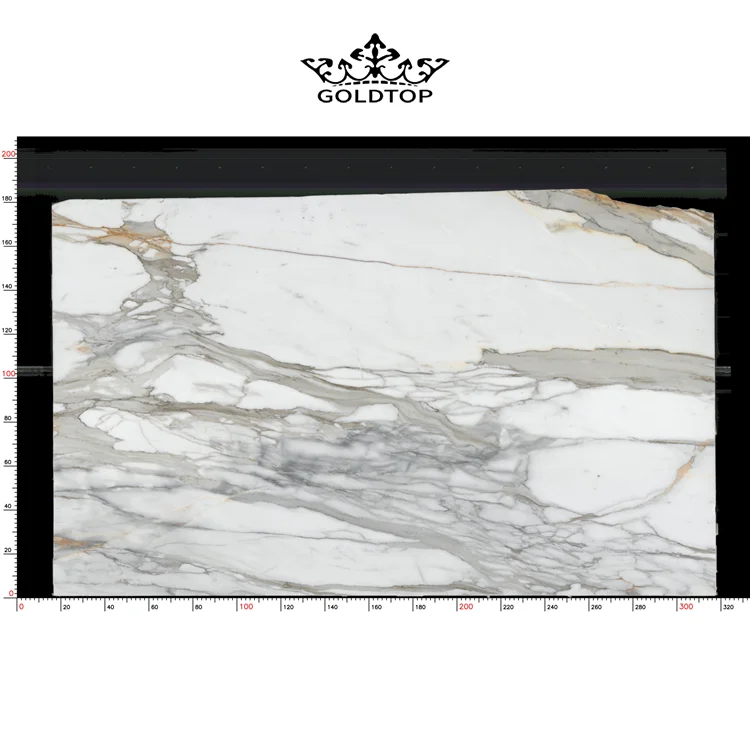 GOLDTOP OEM marmo Marazzi Oro Calacatta White & Calacatta Gold Marble slabs floor Tile 2400x1200 For Prefab wall tiles