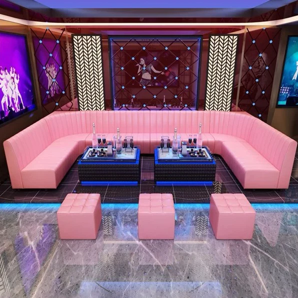 Custom KTV Bar Sofa Luxury Restaurant Furniture Sofa Set Black Marble Dining Table And Chairs Booth Seating Club Cafe Pub Bar