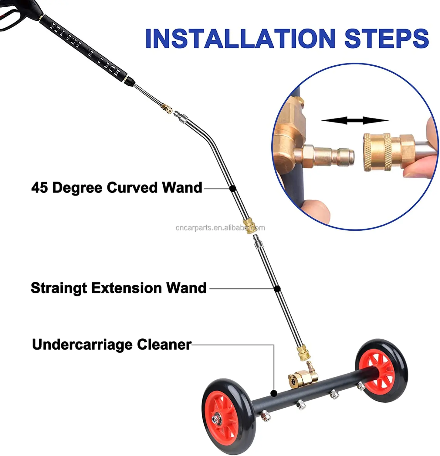 dual-function 16 inch pressure washer 1/4 quick release undercarriage cleaner wash for under car wash