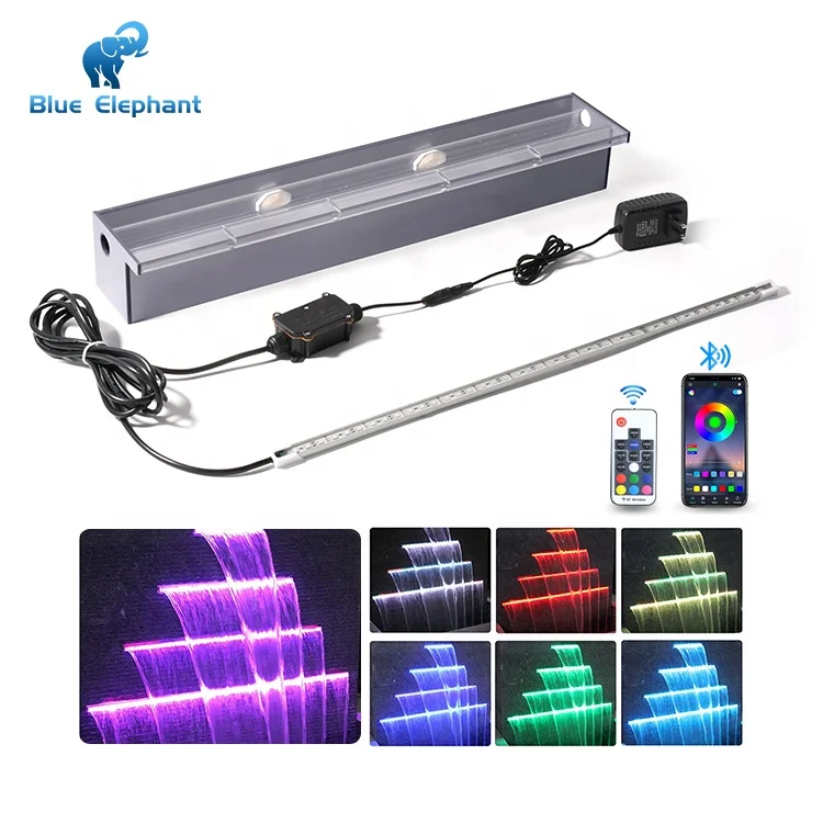 China Supplier Outdoor Pool Artificia Acrylic Swimming Pool Water Spillway Curtain Cascade Fountain Waterfall For Home Landscape