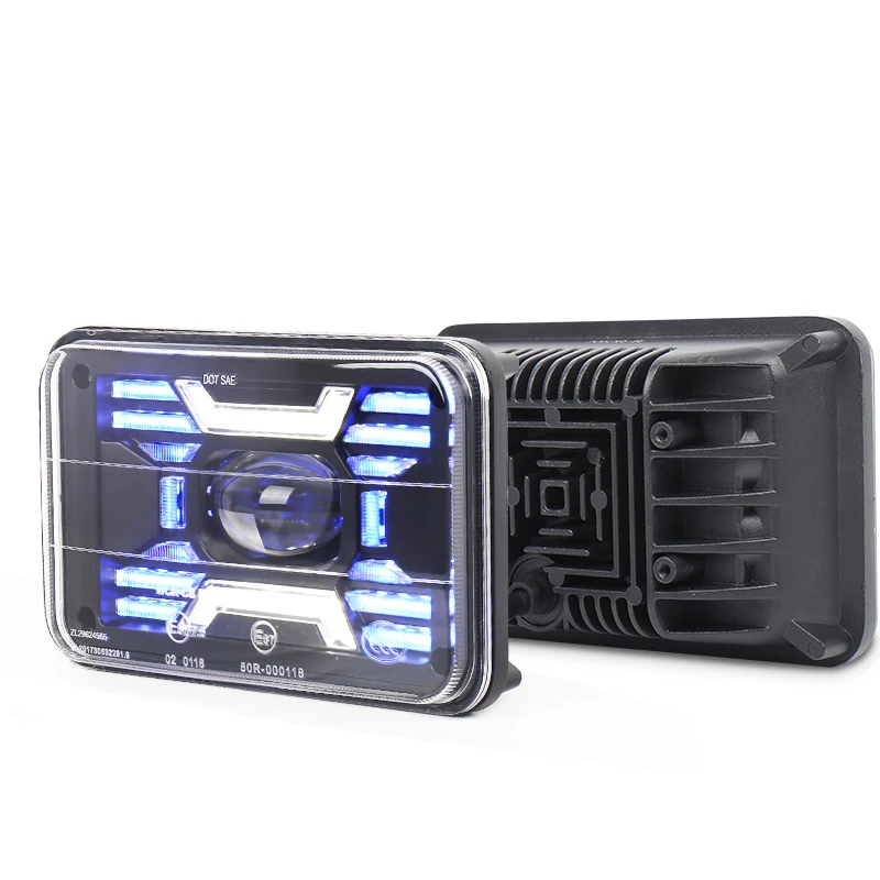 OVOVS DOT Sealed H4651 H4652 H4656 H6545 Projector Rectangular 4x6 Led Headlight For Kenworth Truck