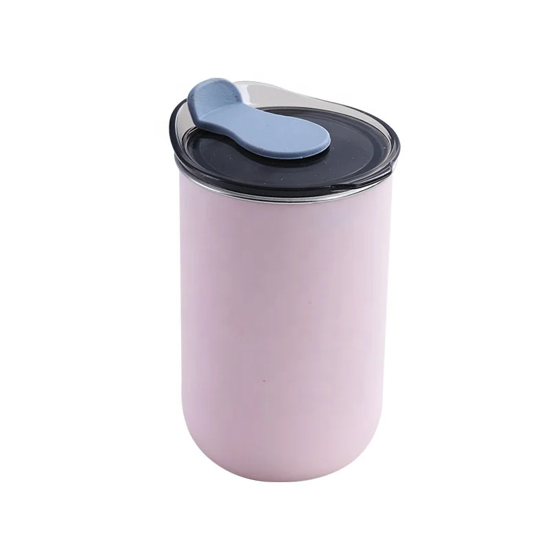 ins Tiktok 300ml double wall coffee milk mug tumbler with lid straw reusable office home slide lid coffee water drinking cup