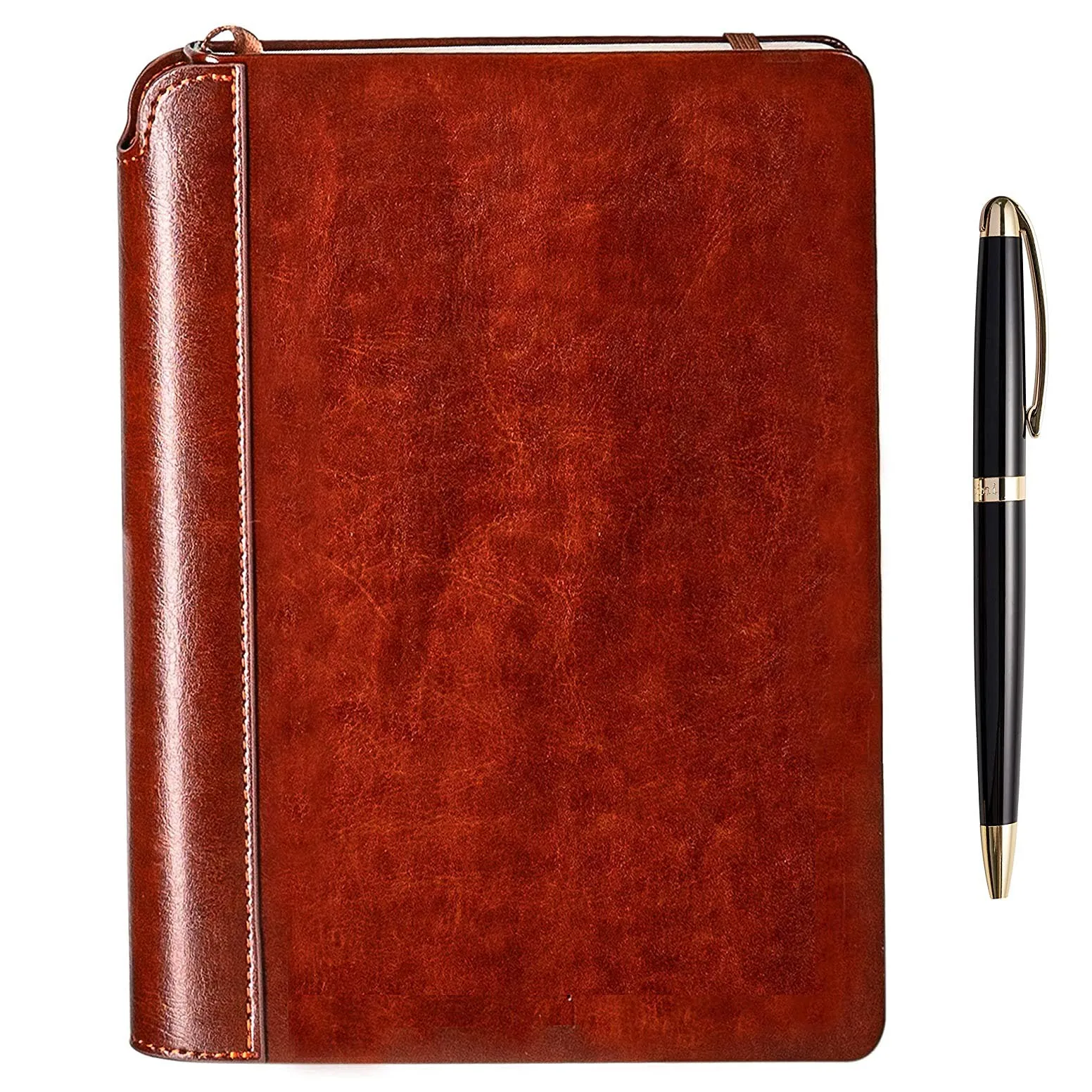 Wholesale Vintage A5 Hardcover Faux Leather Notebook for Writers Travel Journal Lined Personal Diary