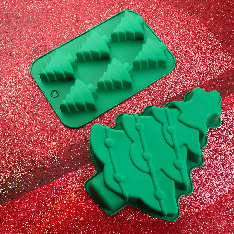 Silicone Christmas Decorating Baking Tray Different Shape Halloween Candy Mold Muffin Model Cake Pan for Dessert Packaged in Bag