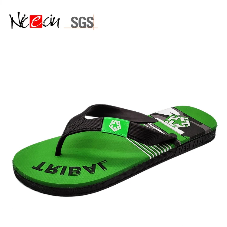 Nicecin Hot sale men mix rubber slipper slide custom brand logo plain flip flops custom