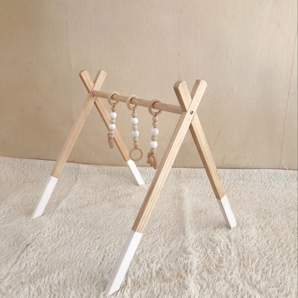
Fessyc Wood Baby Gym with 3 Wooden Baby Teething Toys fitness frame children educational toys baby play gym 