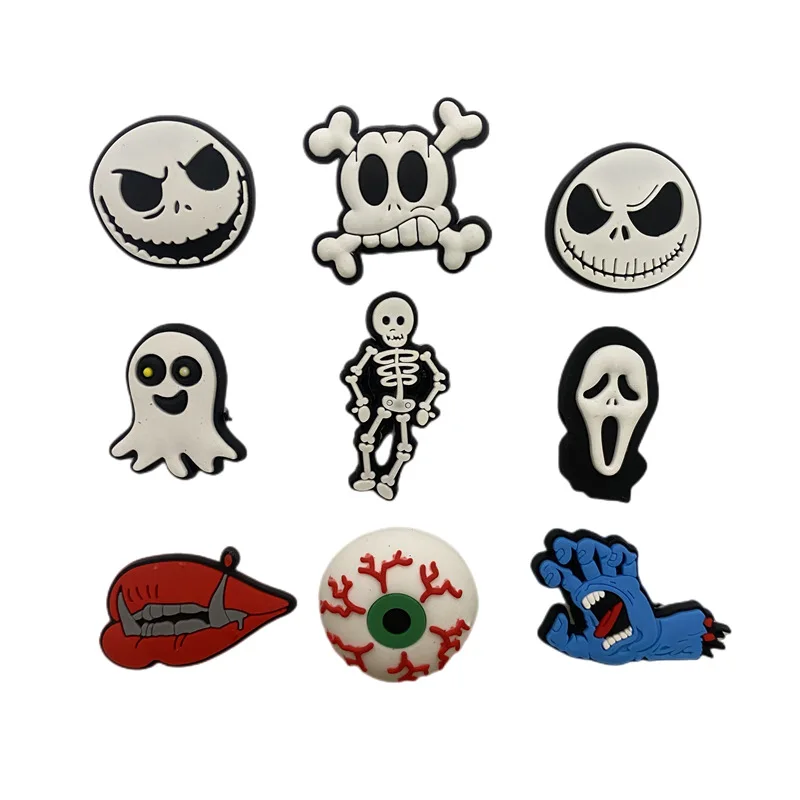 Halloween New Hole Shoes Flower Buckle Garden PVC Software Detachable DIY Accessories 3