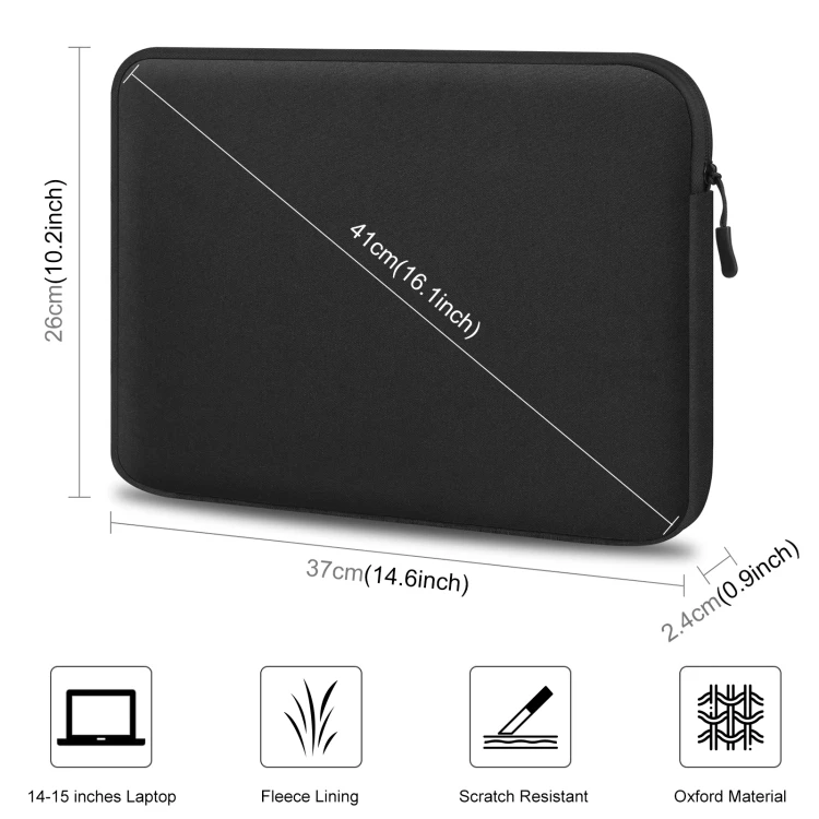 HAWEEL 15 inch Custom Laptop Sleeve Bag Polyester Fabric Laptop Sleeve Protective Case