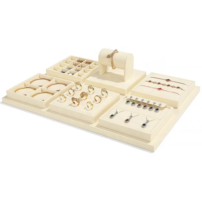 DIGU Luxury Jewelry Store Showcase Exhibitor Free combination module Display Set Metal Jewelry Display Set Stand