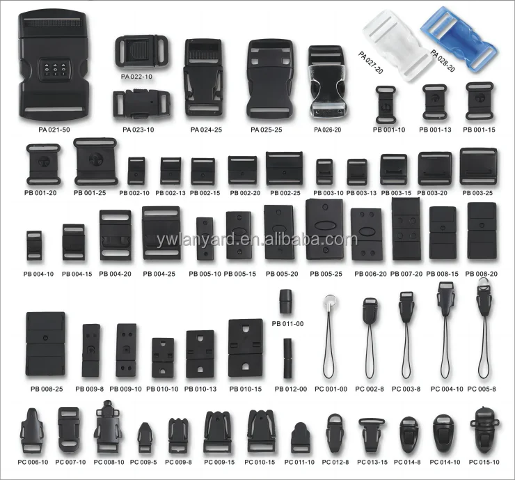 POM/PP Plastic Buckle Colorful Small Safety Buckle Detachable Side Quick Release Buckle Lanyard Accessories