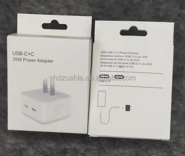 35W 3 pin USB C power adapter for iPhone13 14 pro max original UK Quick Charger TYPE C dual PD multi-port charging head