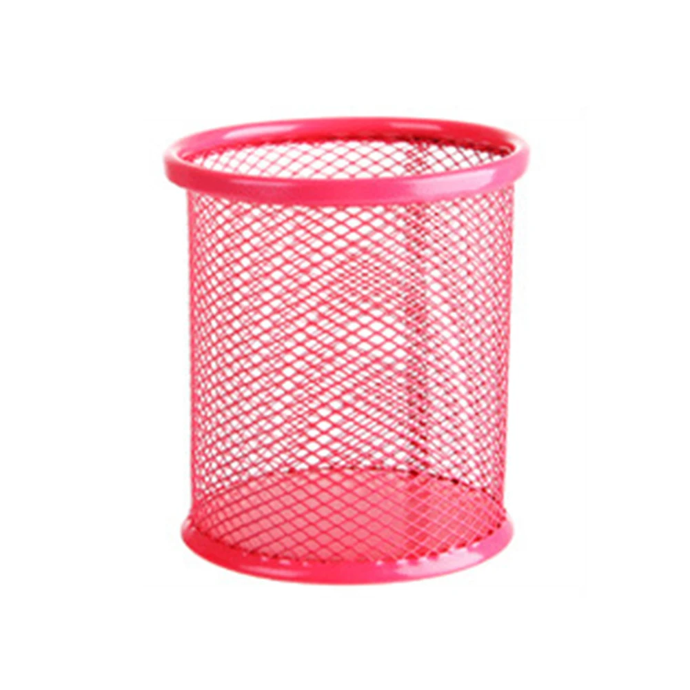 Pencil Holder Office Desk Metal Mesh Custom Shape Pen Pot Case Stationery Container Organiser Durable Pencil Case