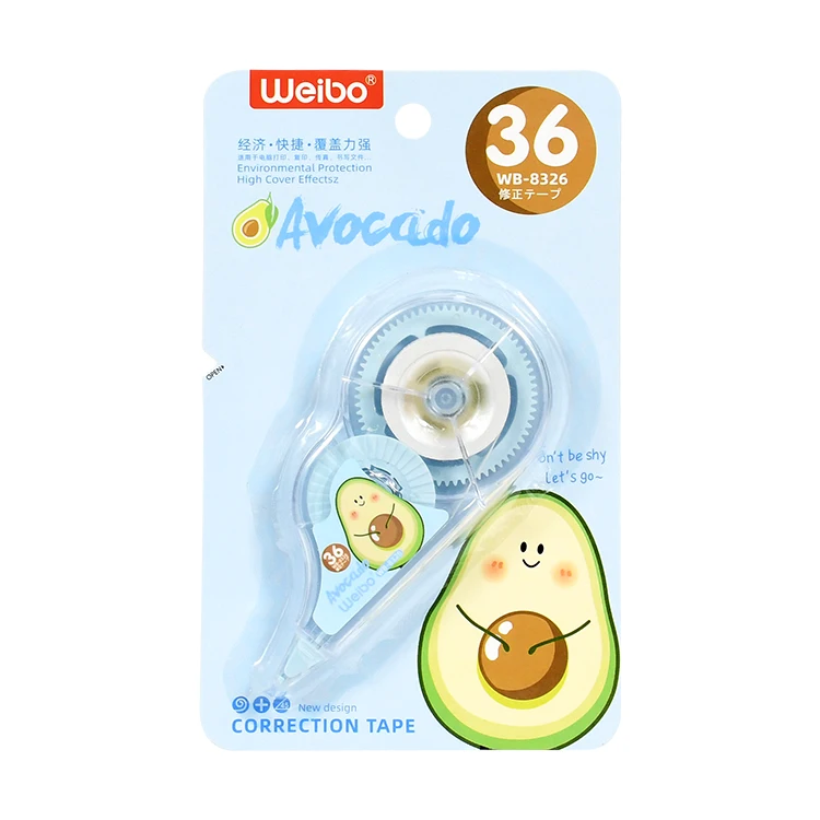weibo Stationery cute cartoon Avocado 8 m length Correction Tape for students kids use