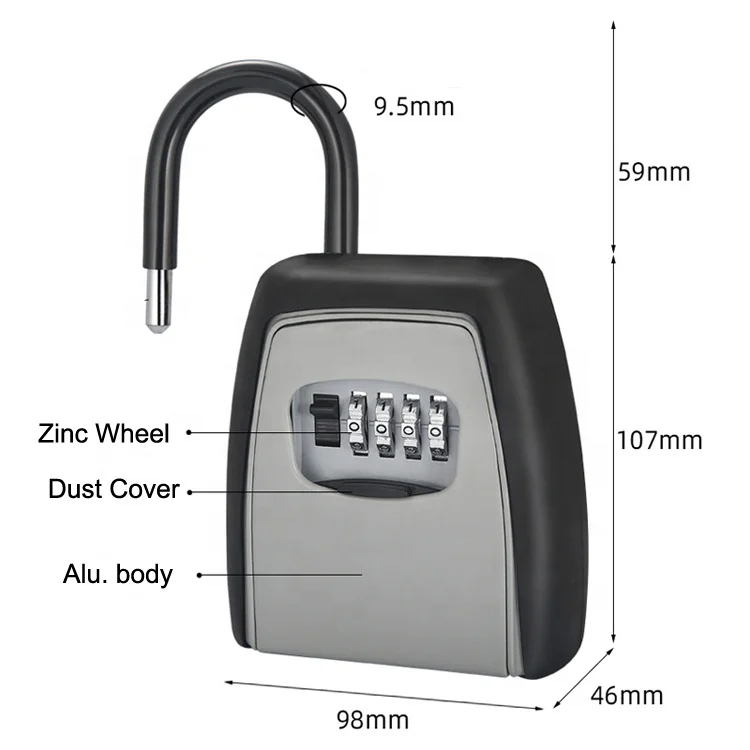 Outdoor Keyless Storage Password Portable Safe Key Box digital Combination key lock box