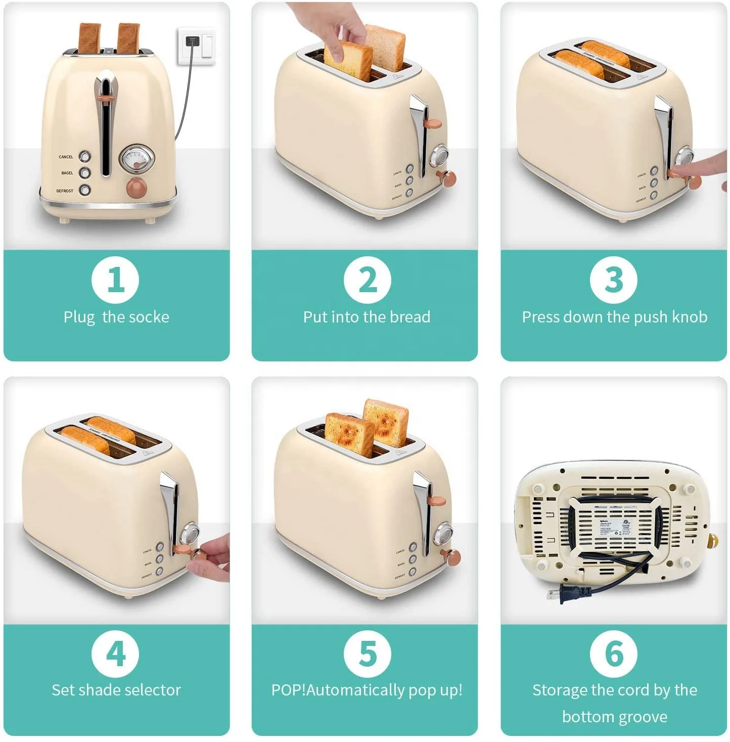 Новая одежда для маленькой девочки 2 ломтика kitchmix в стиле ретро из нержавеющей стали хлеб тостеры с 6 настроек 1,5 в экстра широкие Слоты бублик размораживания отменить