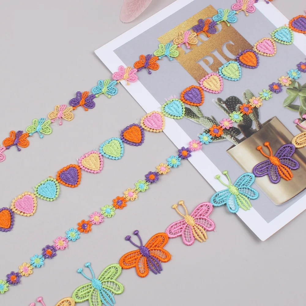 Wholesale Embroidered 3d Border Lace Trim Sun Flower Chemical Lace Trim For Dress Lingerie Decoration