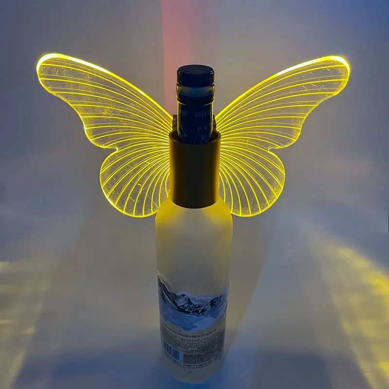 Factory price rechargeable butterfly angel wings champagne holder bottle presenter for nightclub bar