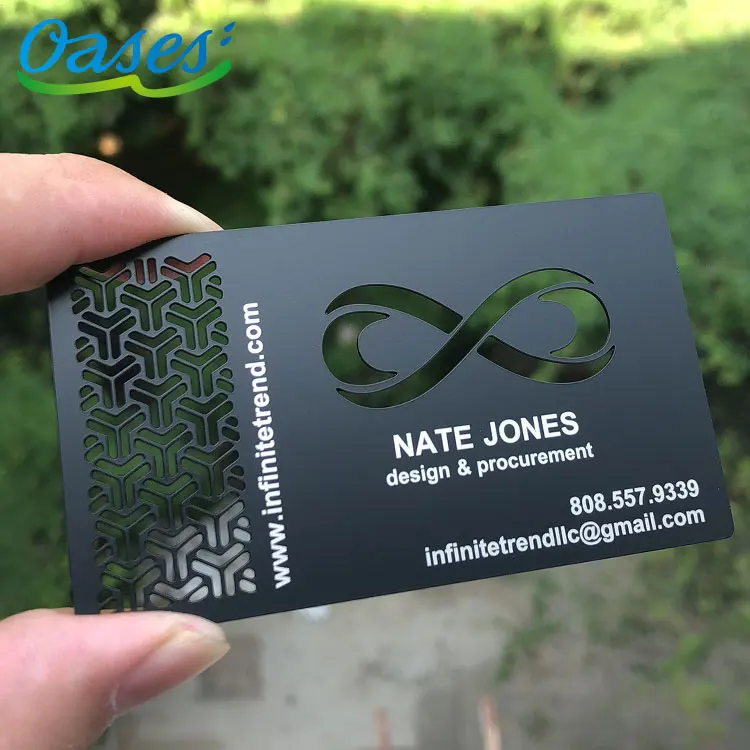 Factory Price Customizes Blank 0.8MM Black NFC Metal Business Card