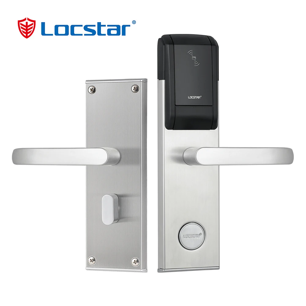 Locstar Wooden Door Offline Security Electronic Contactless RF Key Card Smart Hotel Locking System RFID Hotel Locks