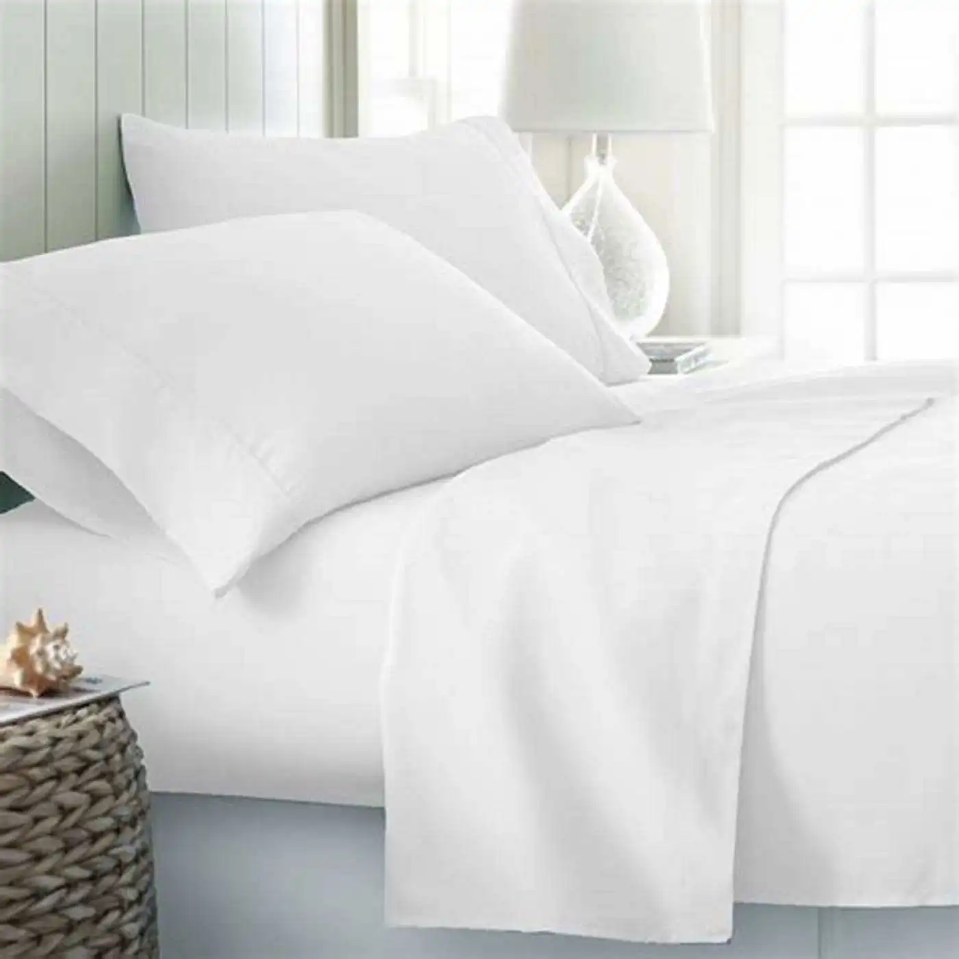 Luxury Bamboo Sheets Cotton Sheet Sets 4 Piece  Solid Color  Bed sheet Bedding Set For Hotel Home Wedding Hospital