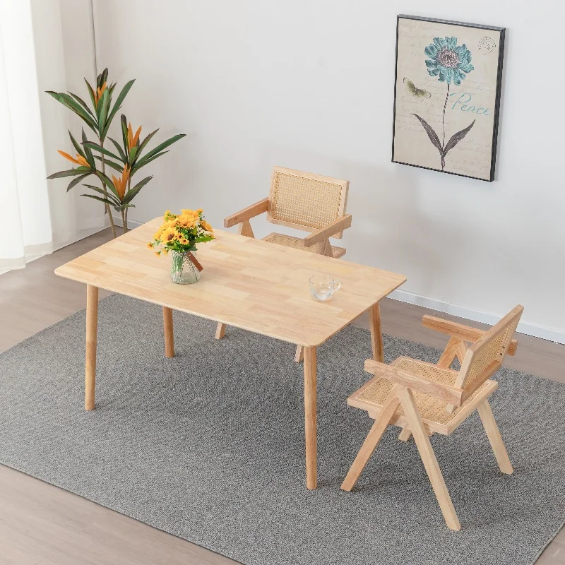 Wholesale Classic Restaurant Armrest Dinner Chair New design living room furniture Solid Ash Wood Dining Chair with Rattan Seat