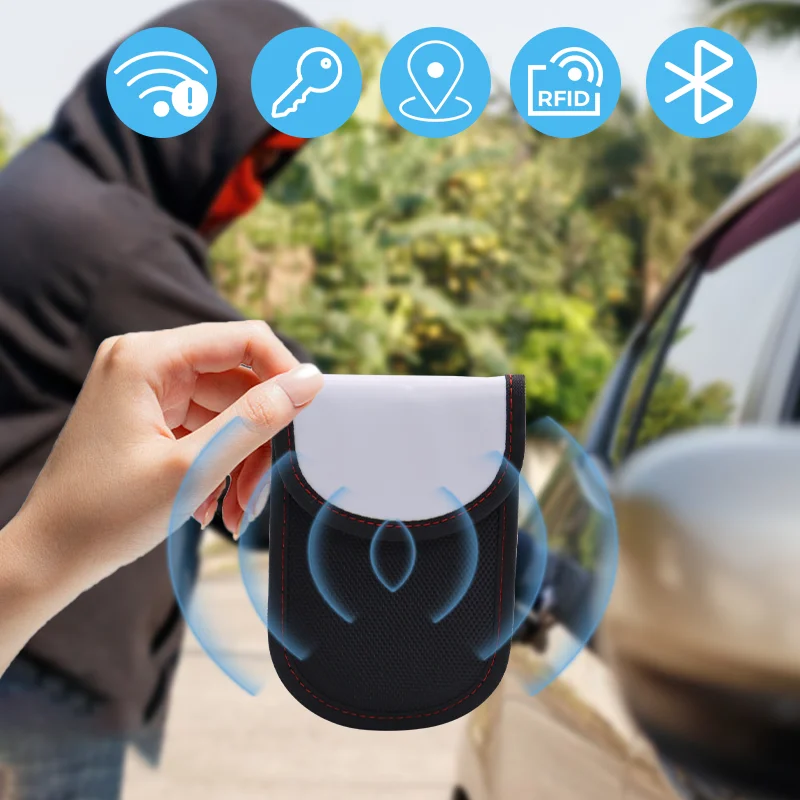 Car Key Signal Blocking Car RFID Anti-Theft Pouch Faraday Key Fob Protector Box premium Sublimation Shielding Bag