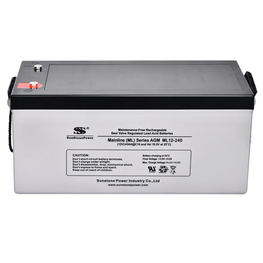 Sunstone Free Maintenance 12V 240AH AGM Battery Deep Cycle Manufacturer Rechargeable Home Solar Inverter Storage System Battery