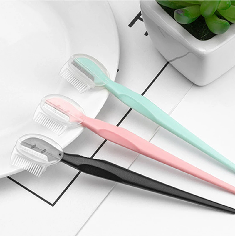 
Hot Sell Women Facial Plastic Shaper Epilator Eyebrow Razor with comb 