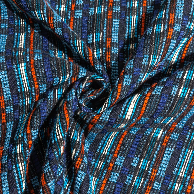 KEER Factory Custom TMQJ1304 Women Dress Yarn Dyed Lurex Clothing Manufacturer Nylon Jacquard Fabric