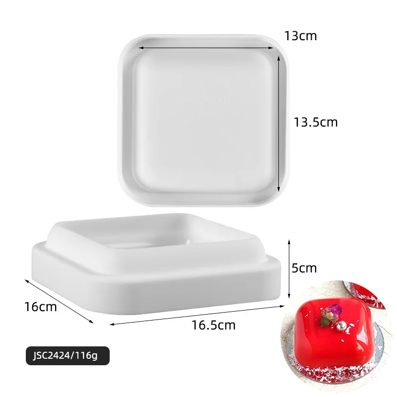 French Dessert Diamond Heart Cake Molds Different Designs 3D Silicone White Mousse Cake Mold Fudge Chocolate DIY Baking Molds