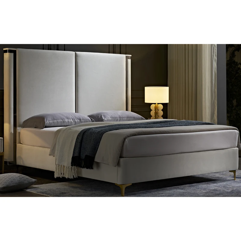 luxury california super king size up-holstered beds set frame modern ceiling twin white fabric up-holstered beds