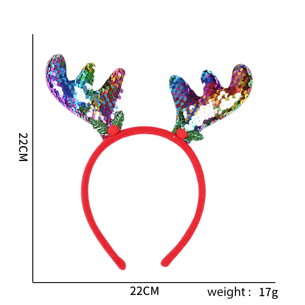 Wholesale Christmas tree gold bow Small bell Headband Green straw hoops Hair accessories Christmas party accessories