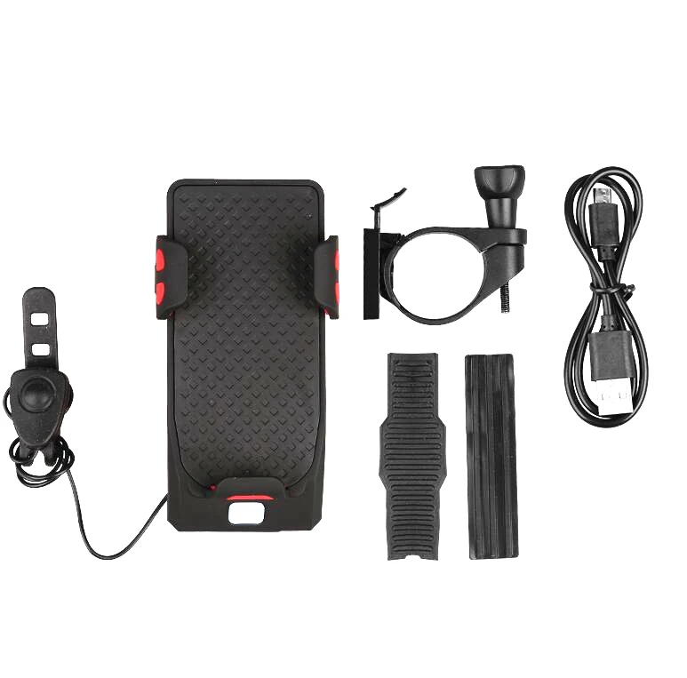 Four-in-one bicycle light mobile phone stand Cycling headlight horn bicycle mobile phone stand charger fixing stand