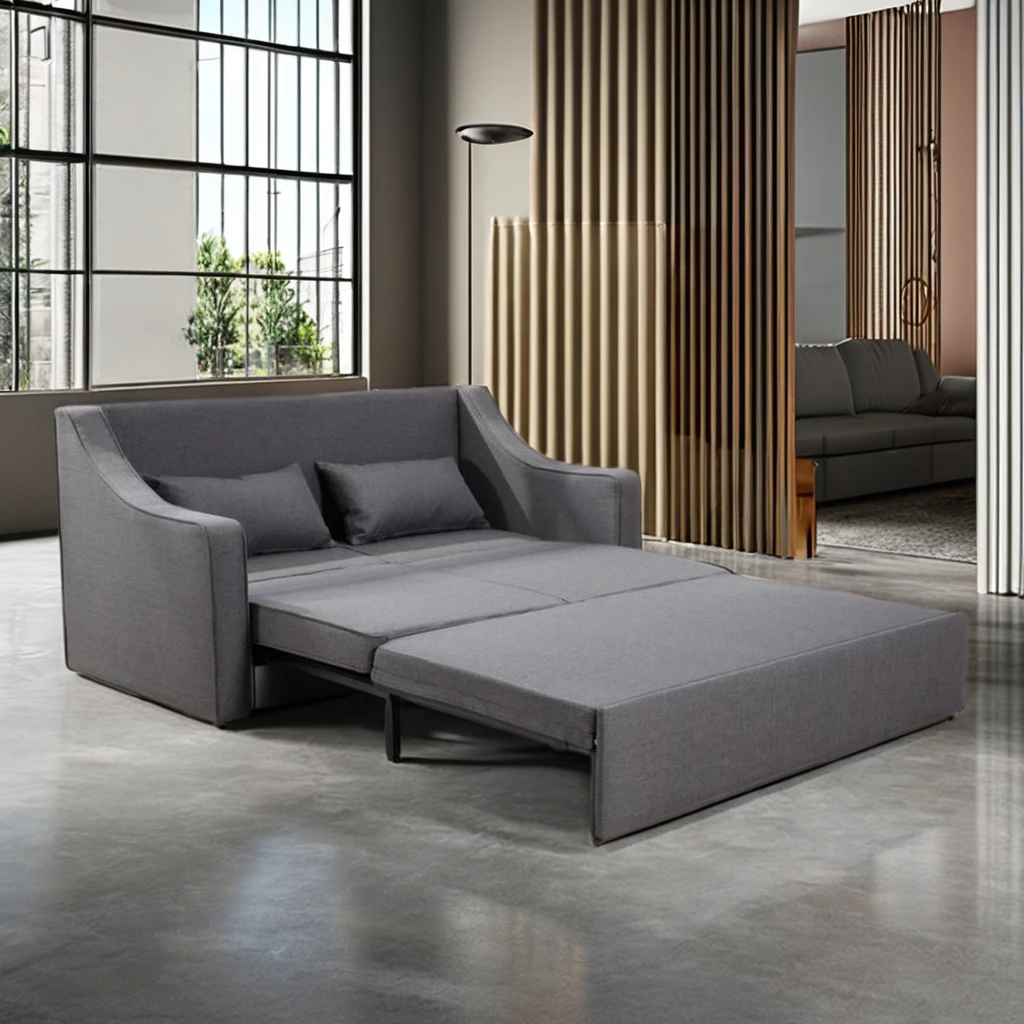 High Quality Modern Queen Size Soft Mattress Fabric Sofa Bed Durable Wooden Structure with High-Strength Metal for Home Hotel