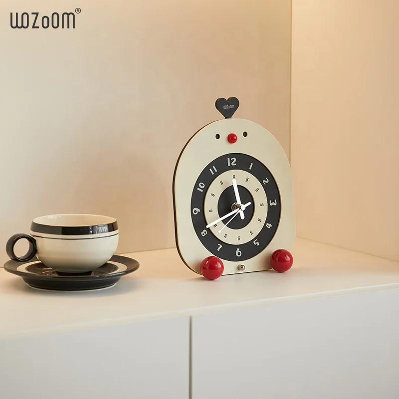 WOZOOM Animal Clock Chicken Patten for Child Room Table Funny Design Decoration Art Home Decor