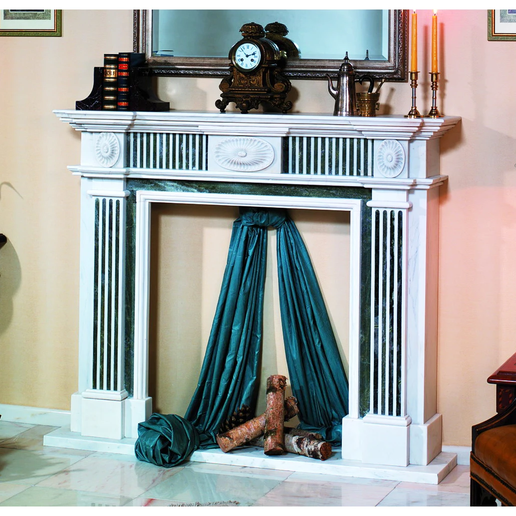 Внутреннее украшение резной простой дизайн Каменный мраморный камин