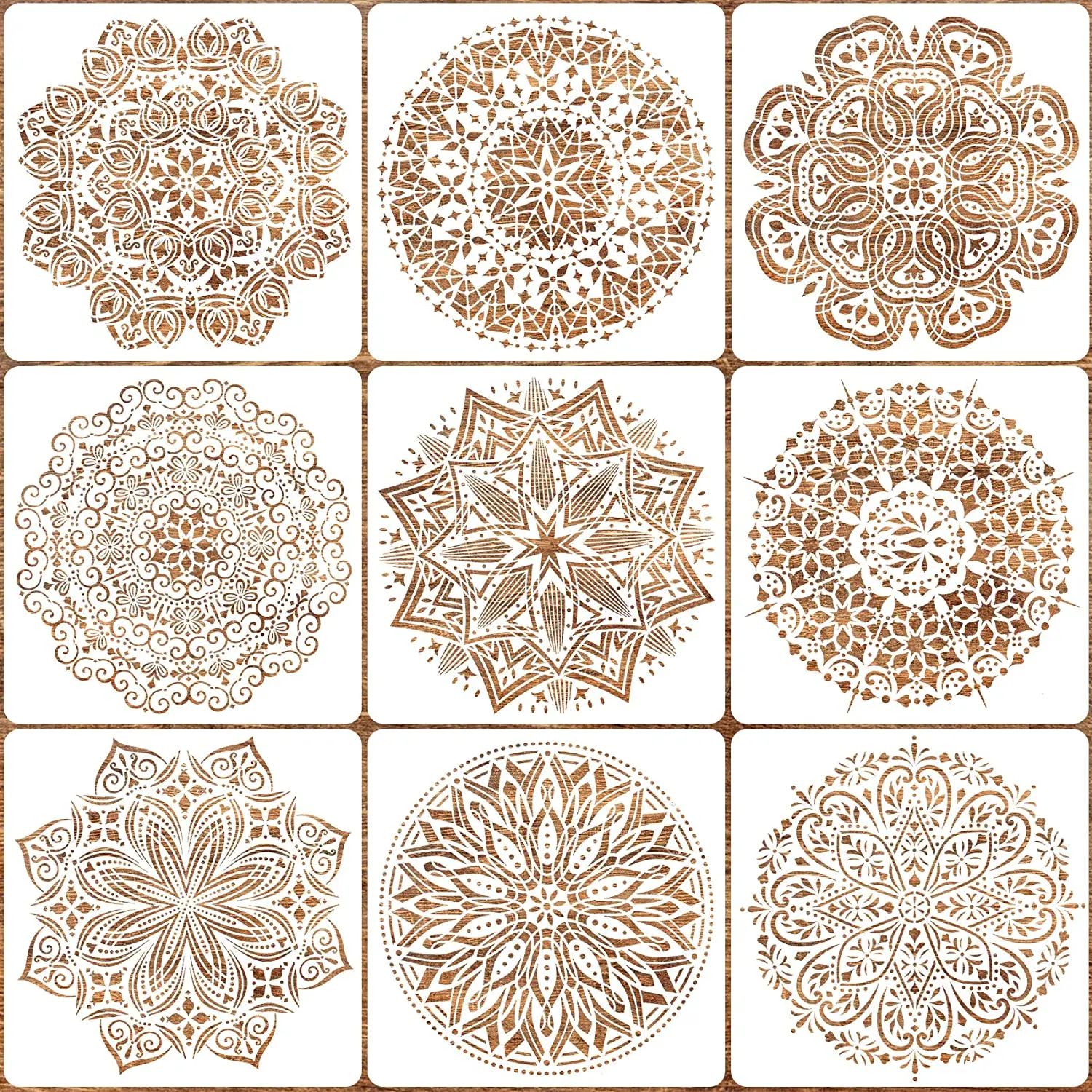 Mandala Stencils for Painting on Wood Wall Floor Tile Fabric Reusable Furniture Stencils Painting Template
