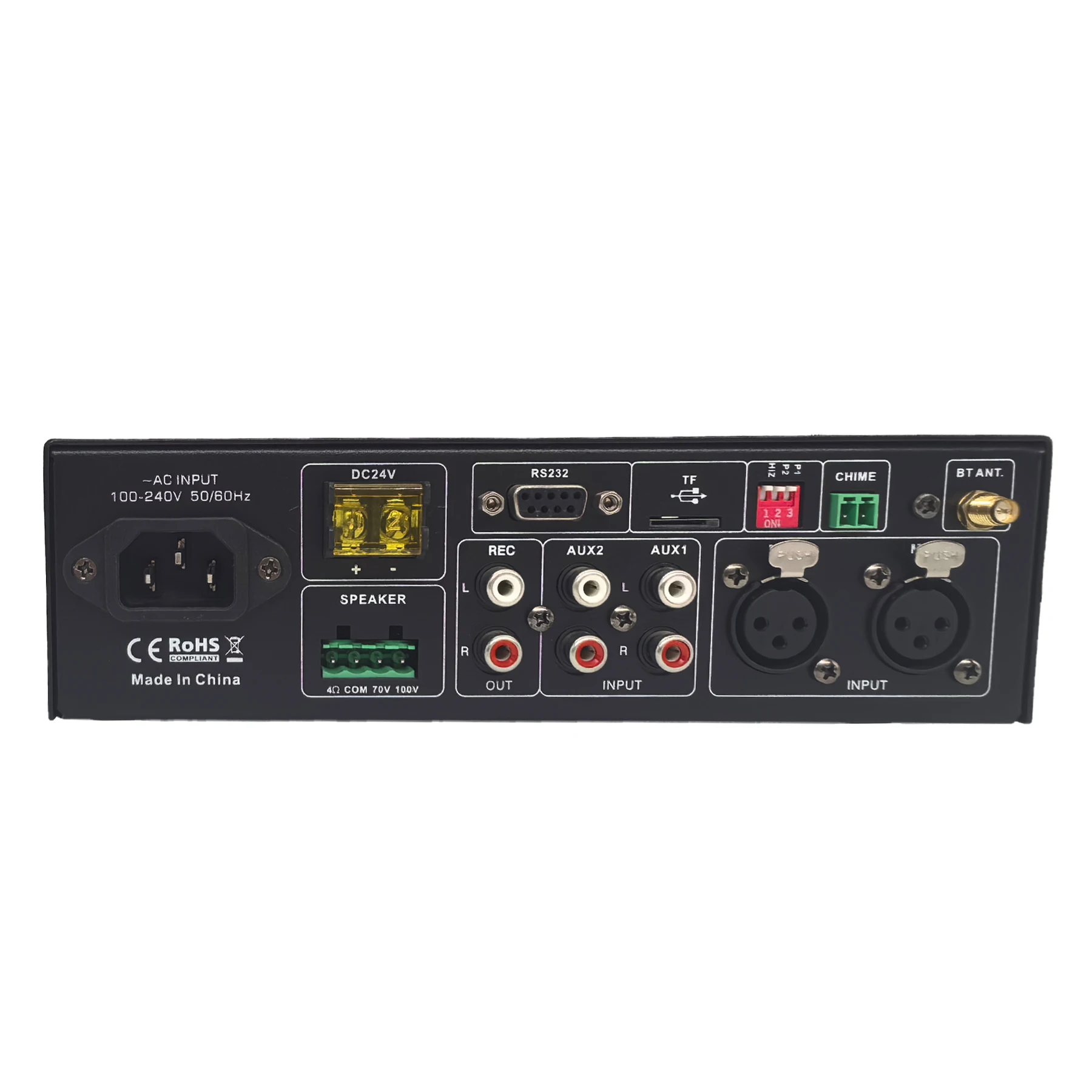 1.5U mini desktop amplifier class D digital mixer amplifier audio PA system bluetooth FM RS232 remote control