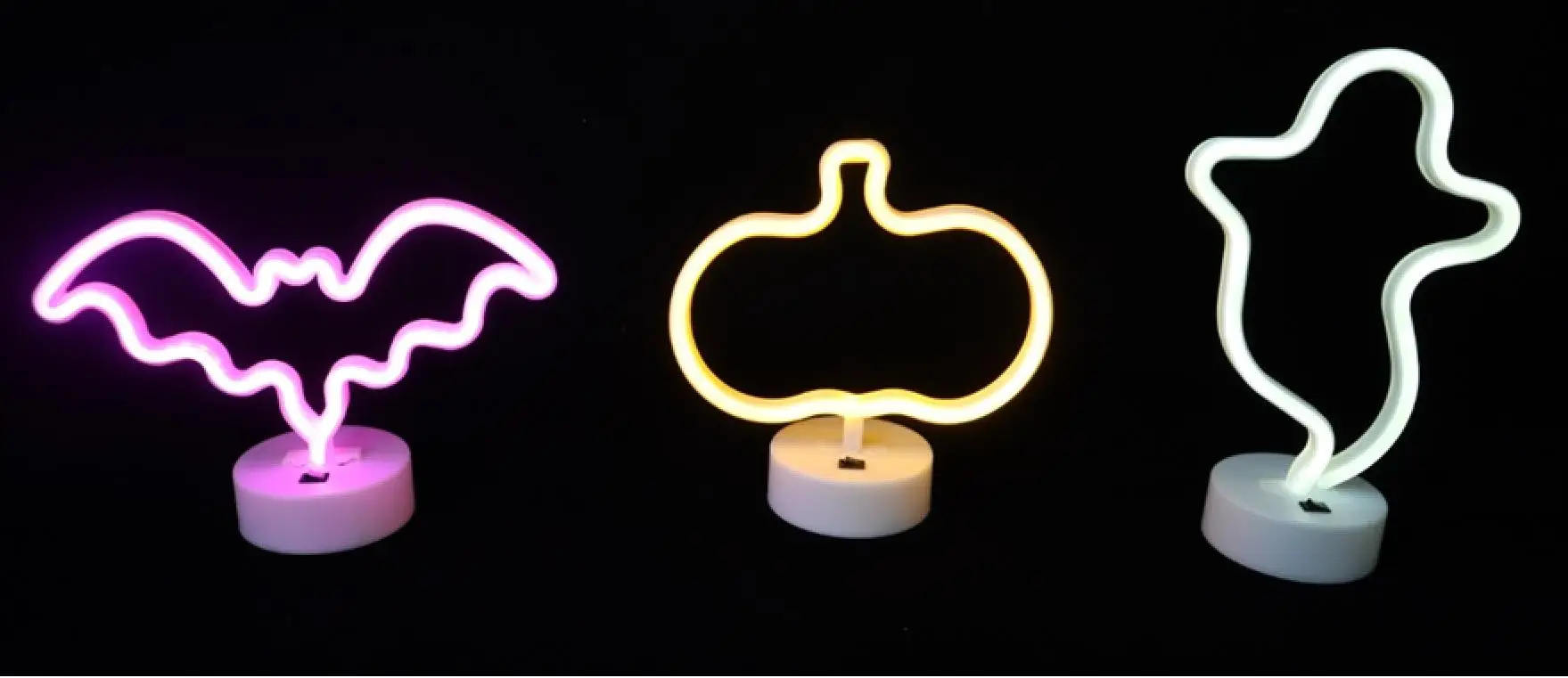 Amazon hot sale 29cm Battery operated plastic frame halloween faux neon  ghost table light