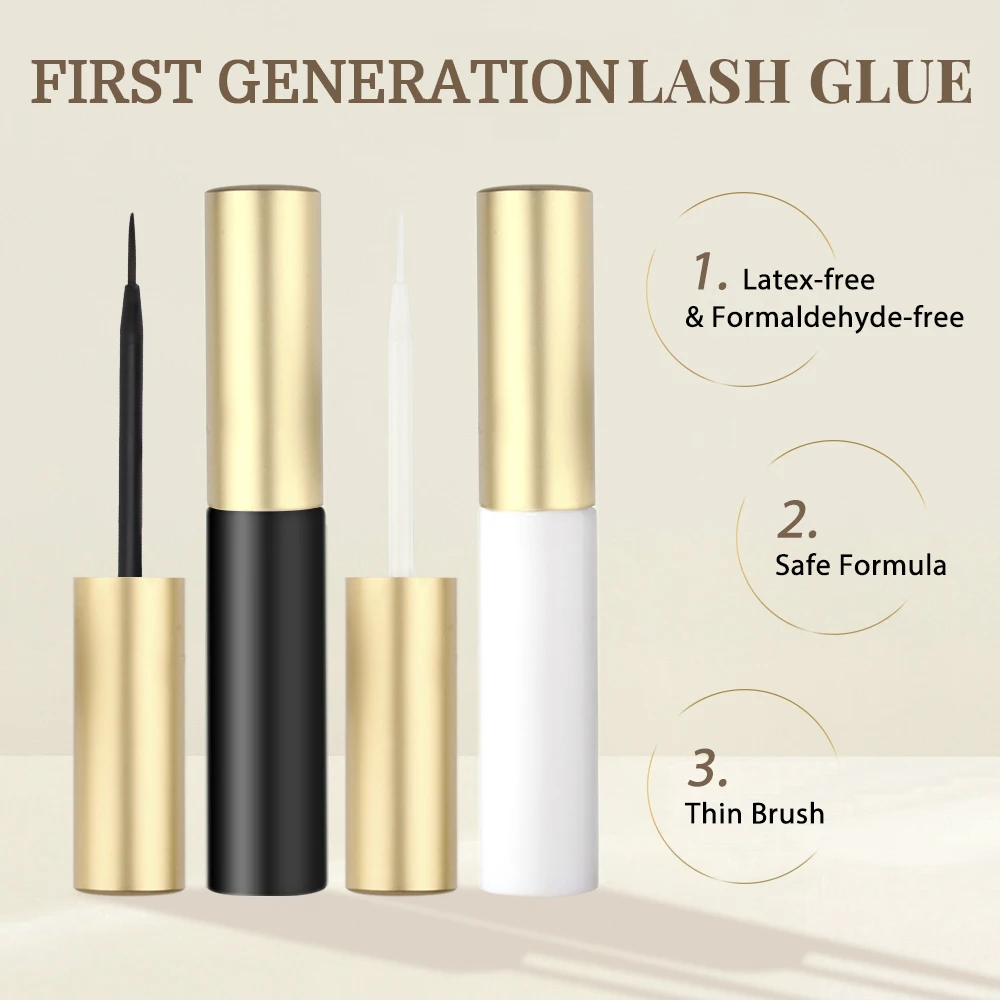 private label 5ml waterproof black pink white strip eye lash glue adhesive eyelash glue