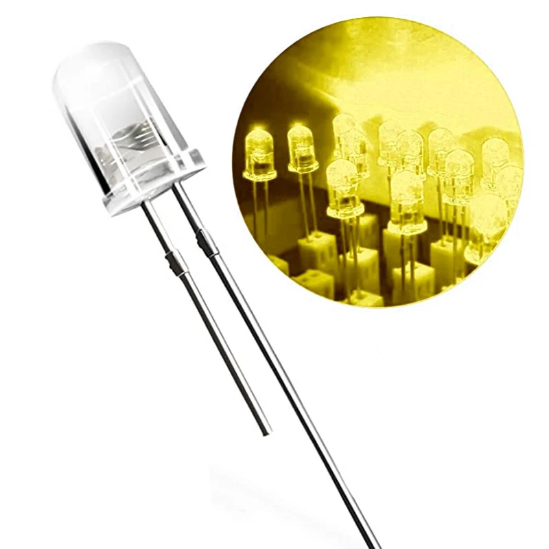 3mm 4mm 5mm LED Light Emitting Diode White/Red/Yellow/Blue/Green Bright Lighting Bulb Electronic Components Diode Parts
