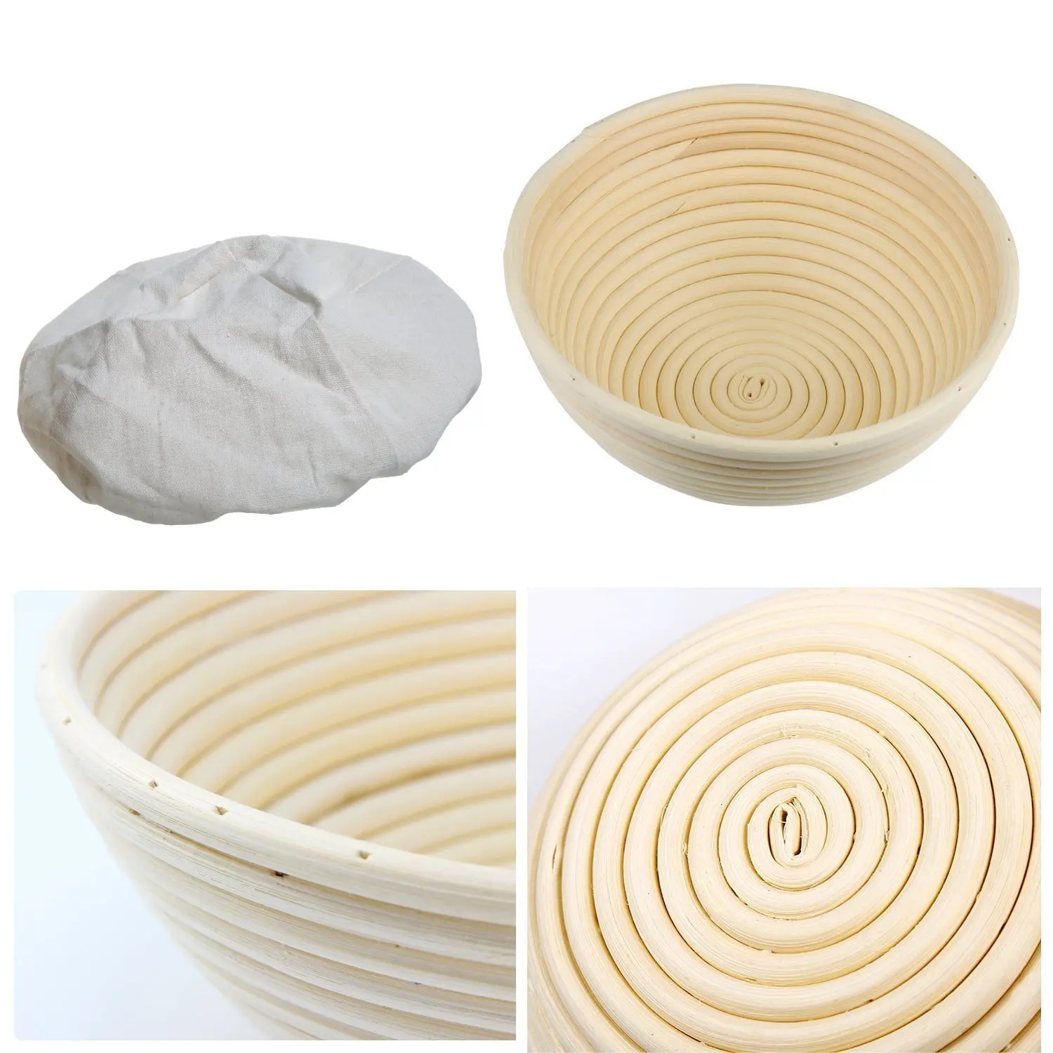 9 Inch Proofing Basket Bread Proofing Basket  Bread Lame Dough Scraper Linen Liner Cloth Sourdough Bread Baket