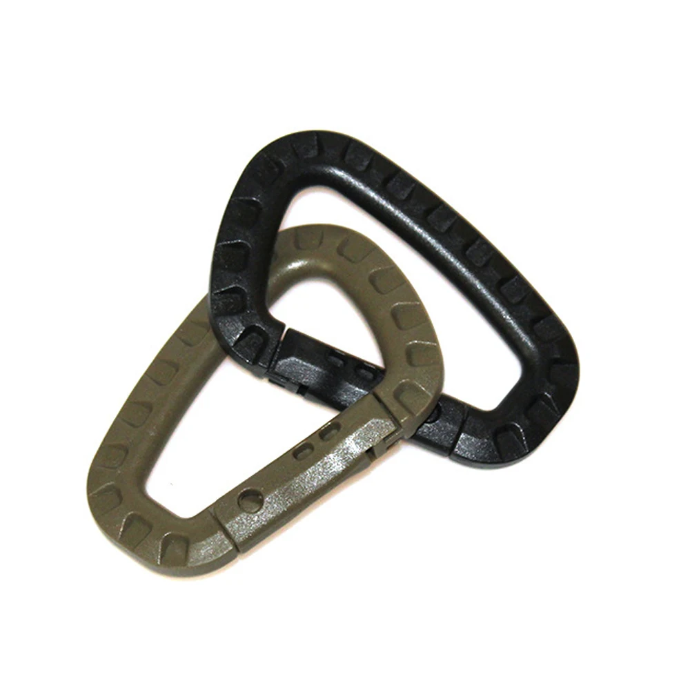 D Shape Mountaineering Buckle Snap Clip Plastic Steel Climbing Carabiner Hanging Keychain Hook Fit Outdoor