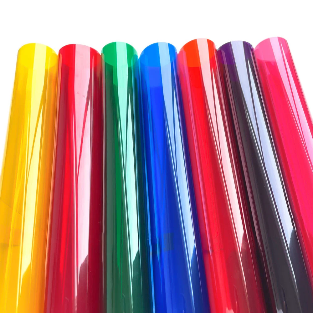 Transparent Colorful Window Film Stain Glass Tint Sun Blocking Heat Control Self Adhesive Decorative Roll Diy