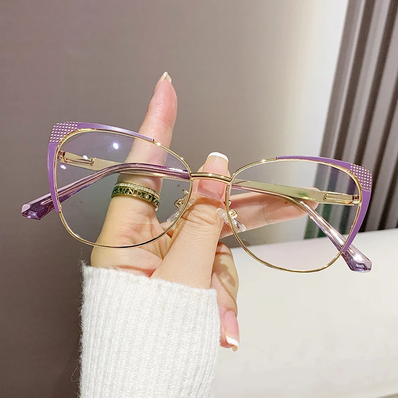 7151 2023 Cat Eye Glasses Frame Blue Light Blocking Glasses Ladies Tr90 Eyeglass Frame Glasses For Computer Anti Blue Light