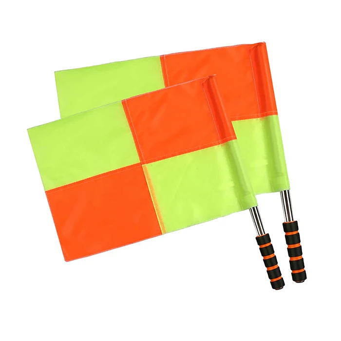 High Quality Professional Linesman Sublimation Diamond Referee Flag Checkered Flag Referee Custom Flags For Sport Ball Games