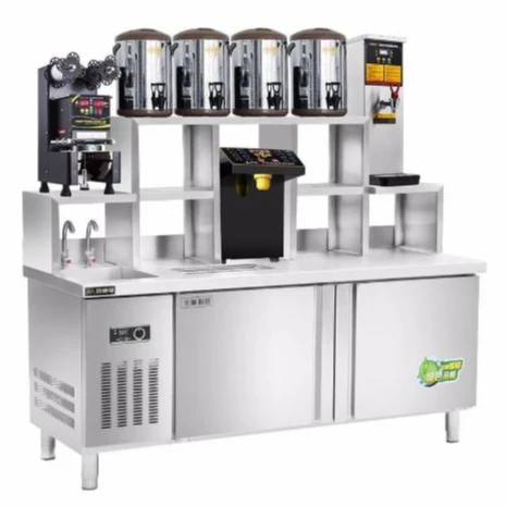 
Commercial milk tea shop kitchen workbench refrigerator workbench freezer equipment 