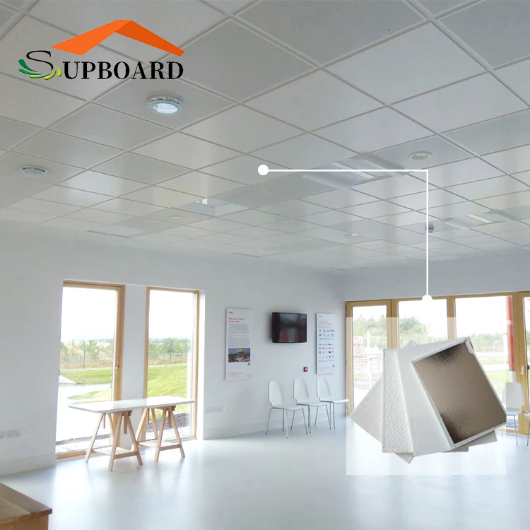 Factory Price Aluminum Foil Back Vinyl Face Pvc Laminated Gypsum Ceiling Tile