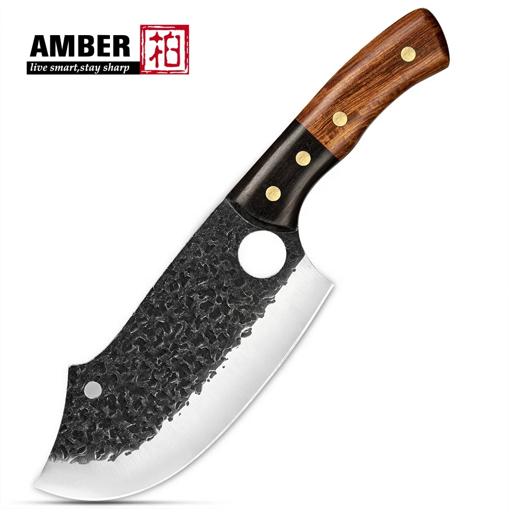 Hot Selling Premium Quality Forged Butcher Knife High Carbon Steel 7inch Cleaver Knife for Camping Serbian Knife